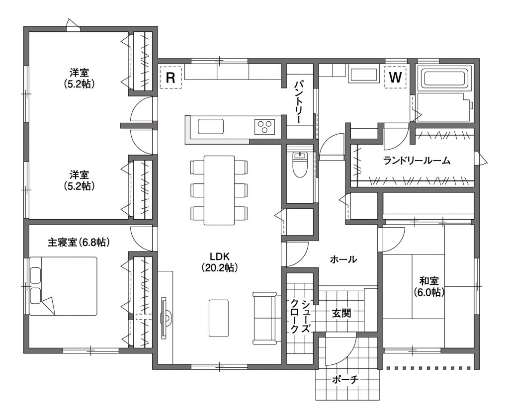 【理想の間取り公開】4LDKの平屋3選 | 広々快適な約30坪のプランを紹介｜島根/鳥取/広島のおしゃれな新築住宅のコツ