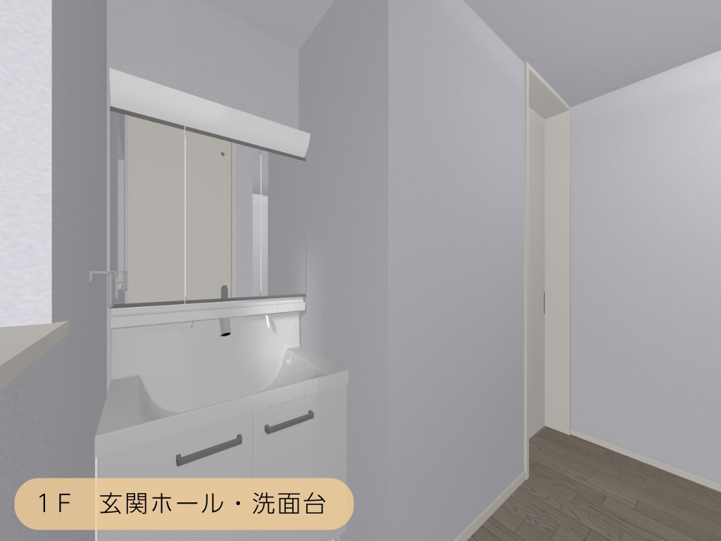 古志原新モデルハウスの洗面化粧台