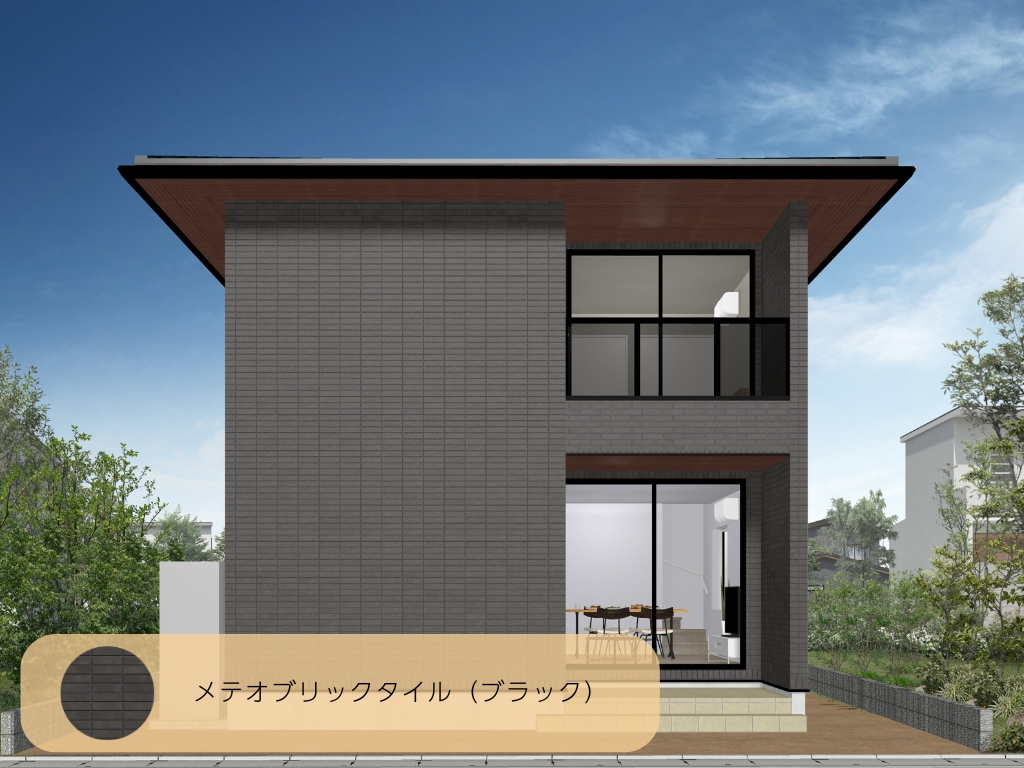 古志原新モデルハウスの外壁タイル