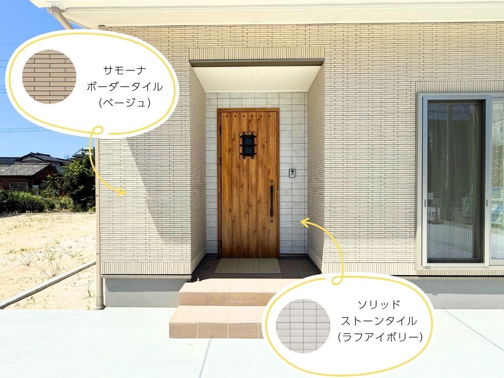 島根県出雲市大津町の建売モデルハウスの外壁タイル