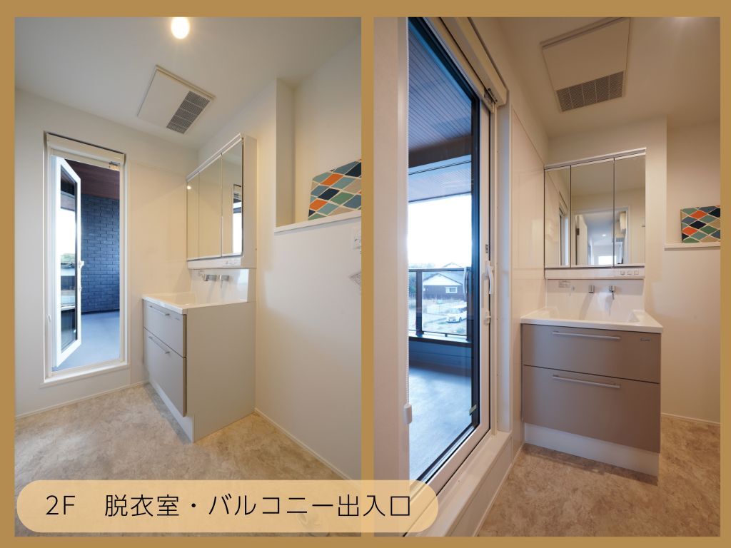 島根県松江市古志原の建売モデルハウスの2階洗面化粧台