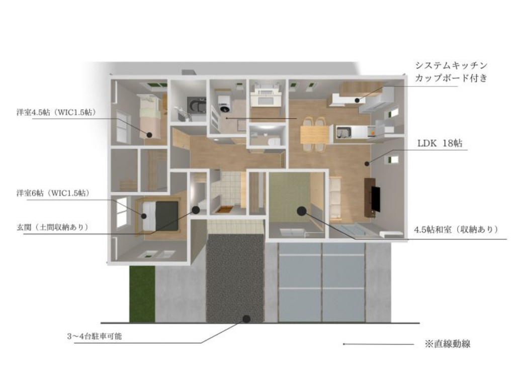 島根県出雲市大津町の建売モデルハウスの間取り図