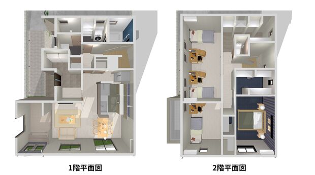 広島県東広島市の八本松飯田モデルハウスの間取り図