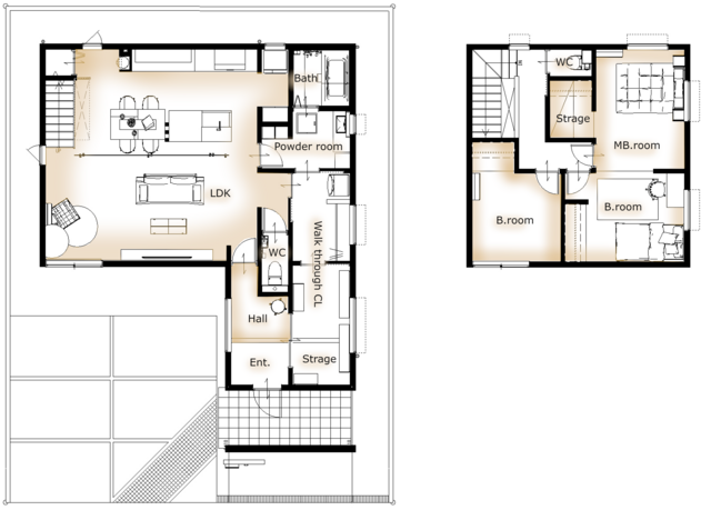 鳥取県鳥取市安長の安長モデルハウスの間取りs図