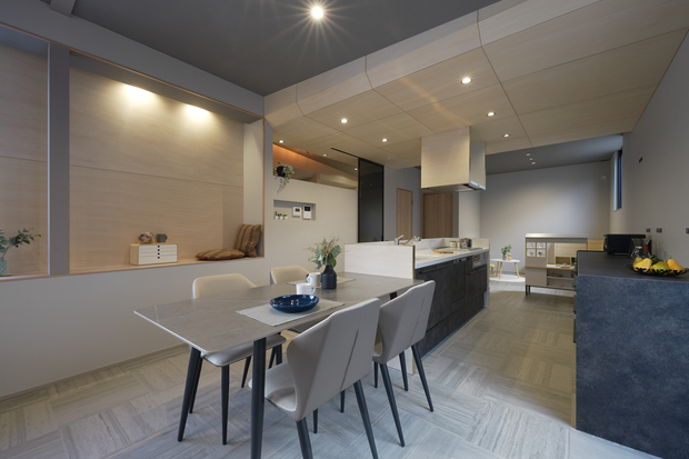 クレバリーホームの朝酌平屋モデルハウスのダイニング