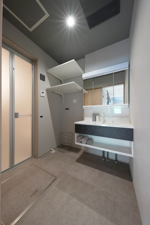 クレバリーホームの朝酌平屋モデルハウスの洗面化粧室