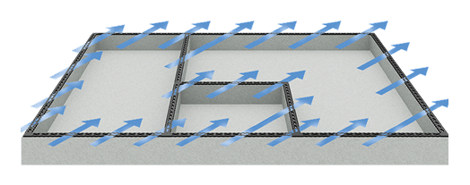 キソパッキング工法による換気イメージ